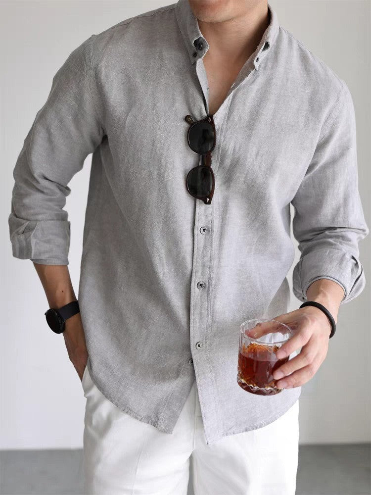 Magnus button down linen shirt - Gray