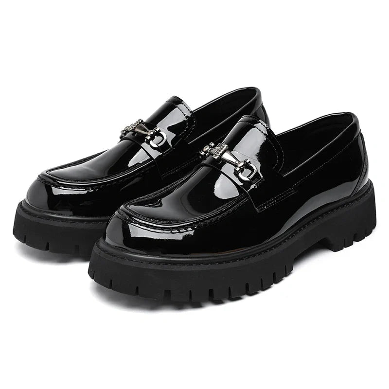 Magnus Black - Men's Smart Casual Preppy Leather Loafers