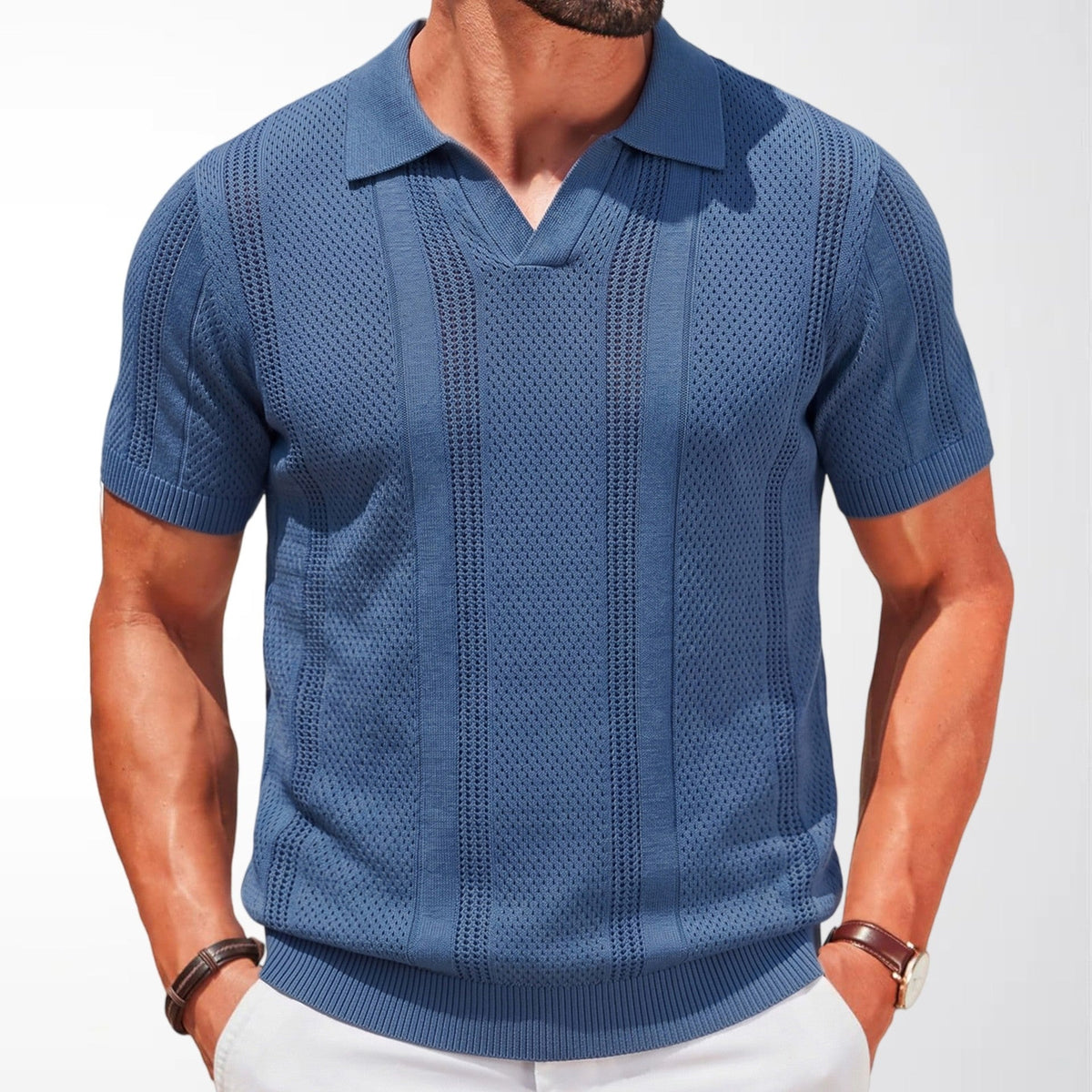 Magnus knit polo - detail