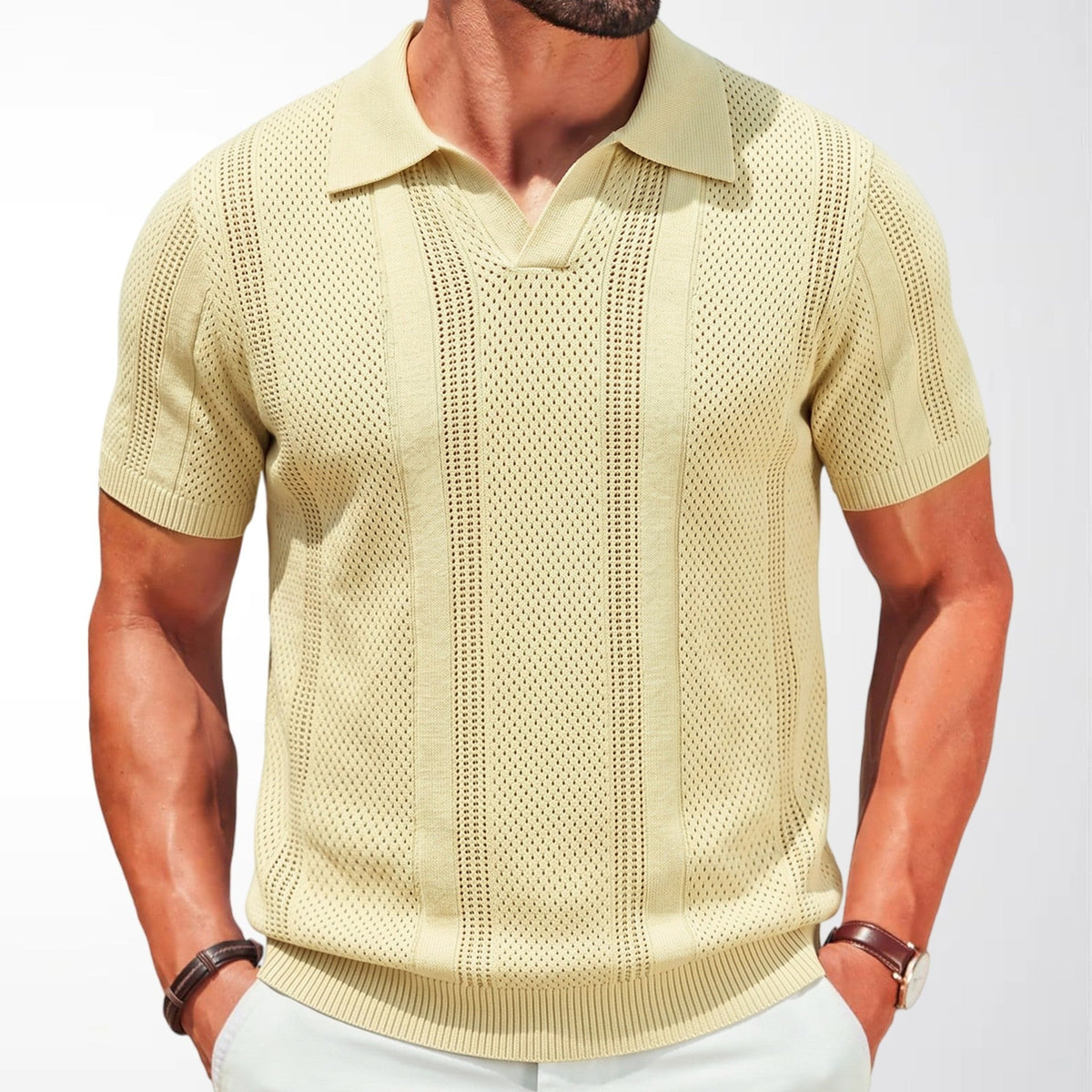 Magnus knit polo - detail