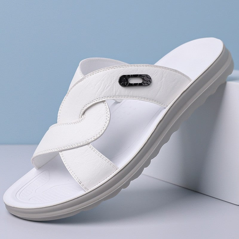 Magnus slide sandals - White