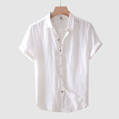 James crinkled linen shirt white