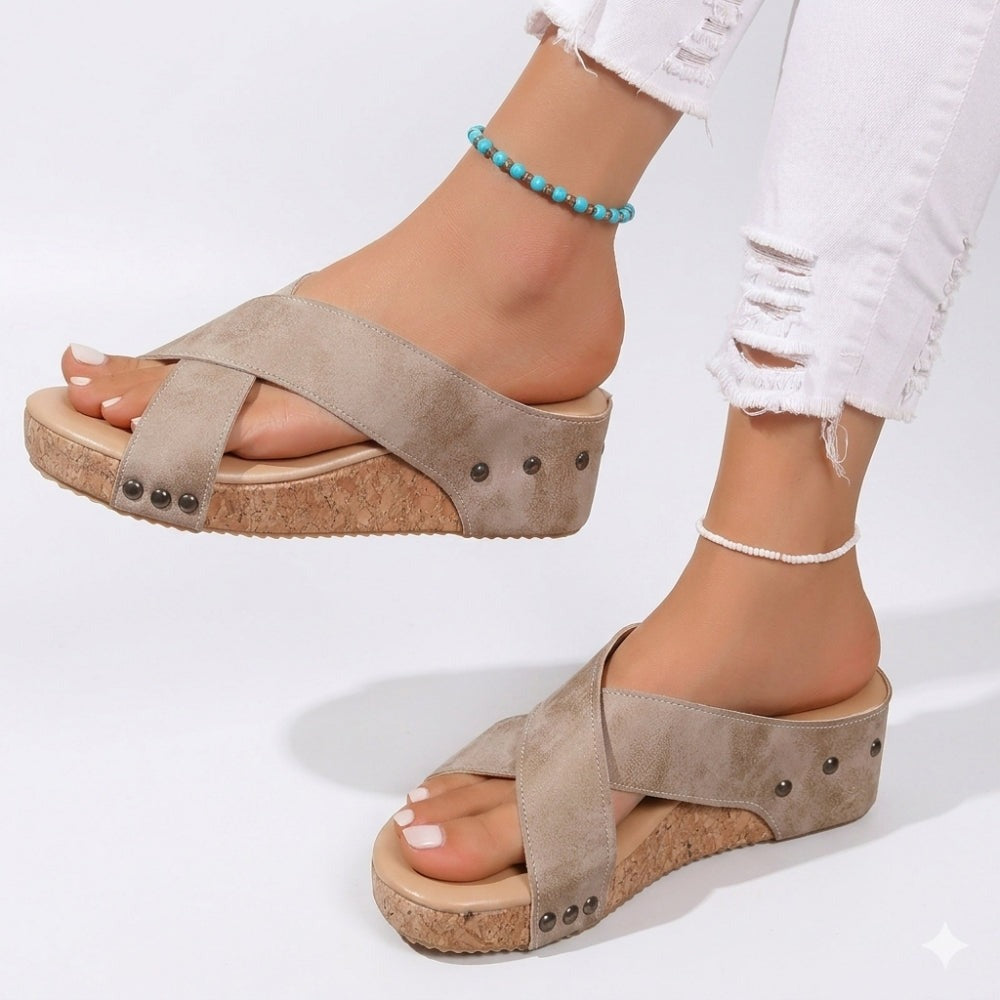 Margot platform wedge sandals - Beige