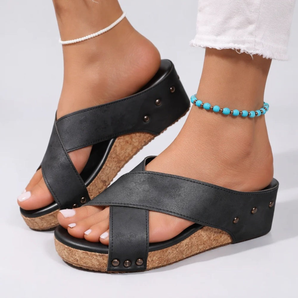Margot platform wedge sandals - Black