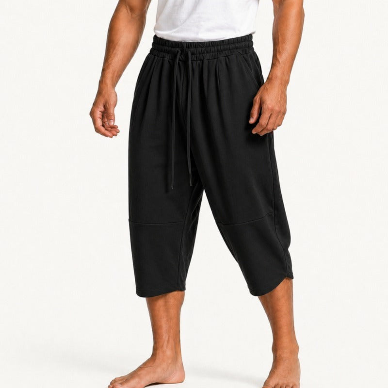 Marlon cropped linen pants - Black