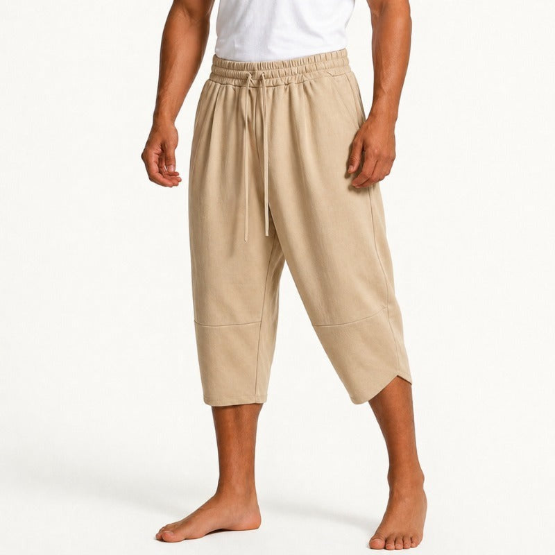 Marlon cropped linen pants - Brown