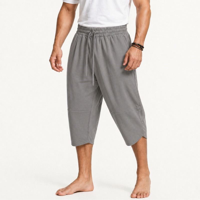 Marlon cropped linen pants - Gray