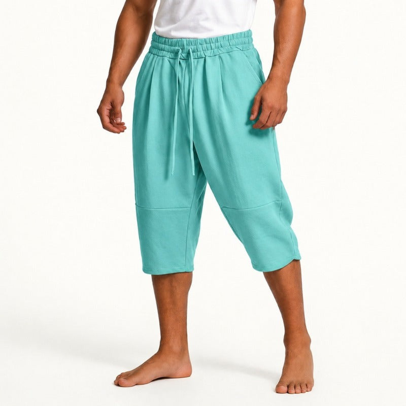 Marlon cropped linen pants - Teal