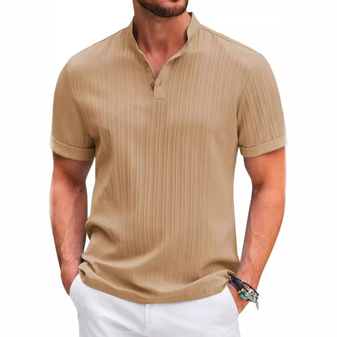 Marlon henley shirt - Khaki