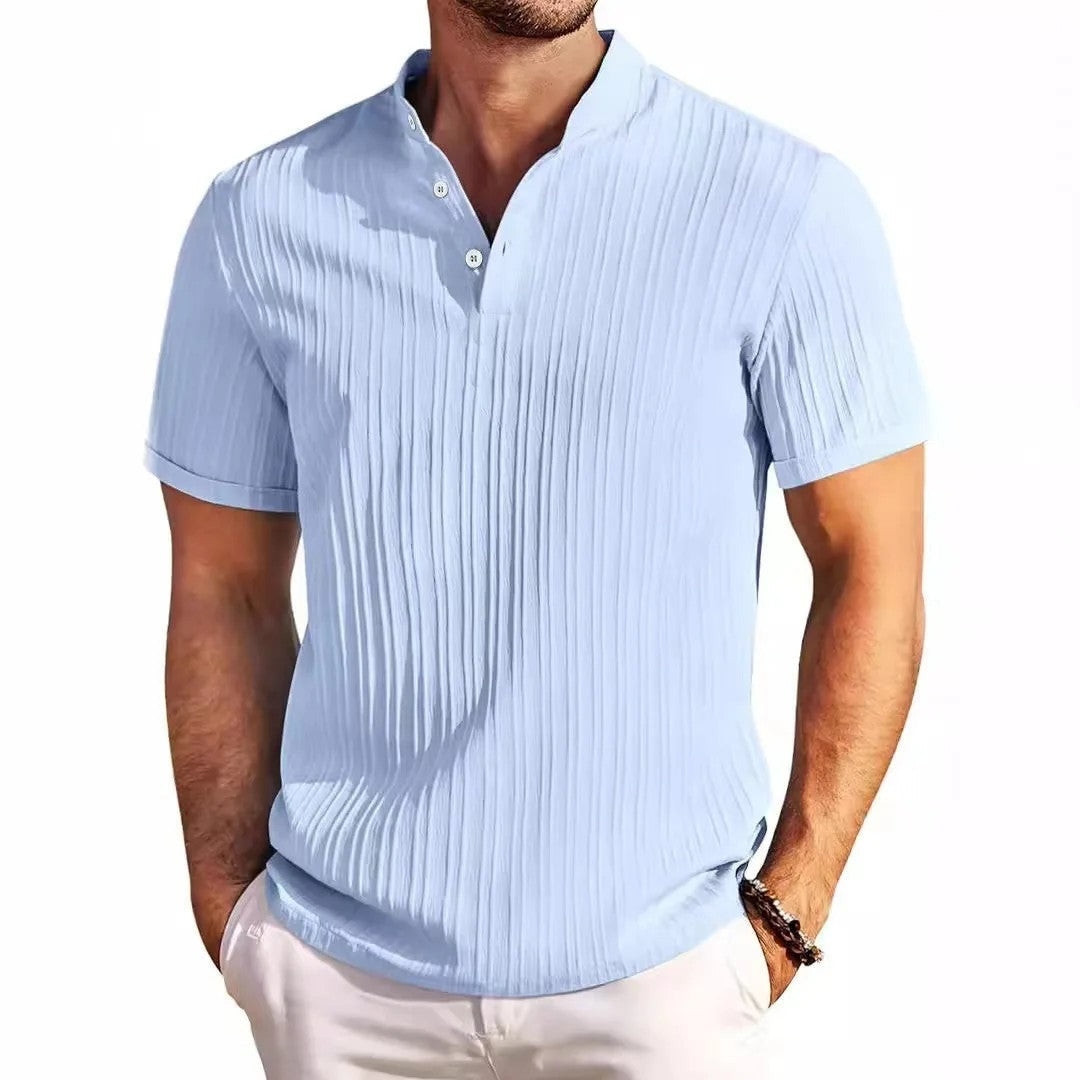 Marlon henley shirt - Light Blue