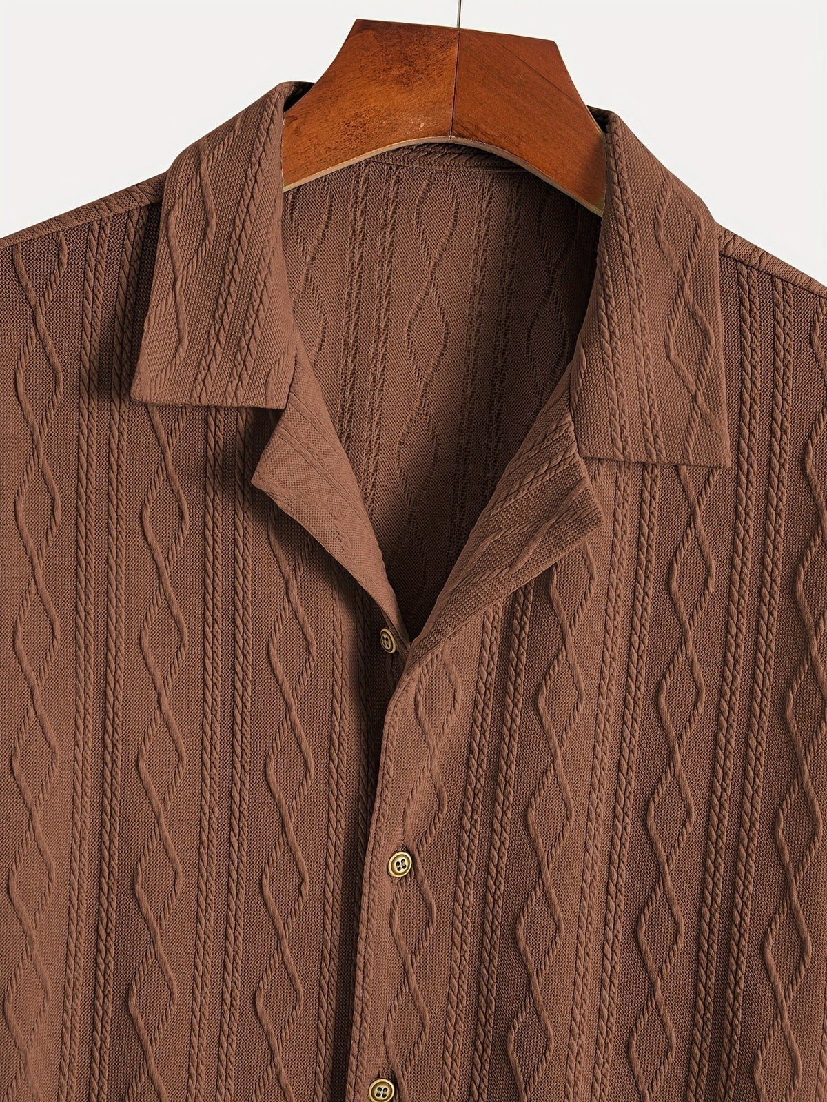 Marlon summer button up shirt - Brown collar detail