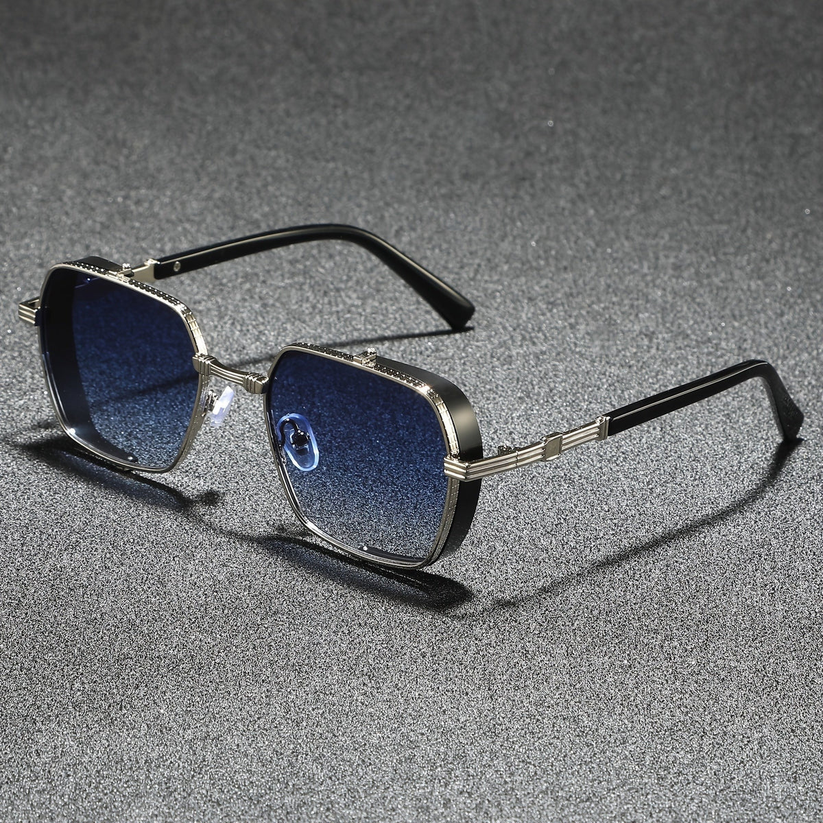 Marlon square sunglasses - Silver/Blue