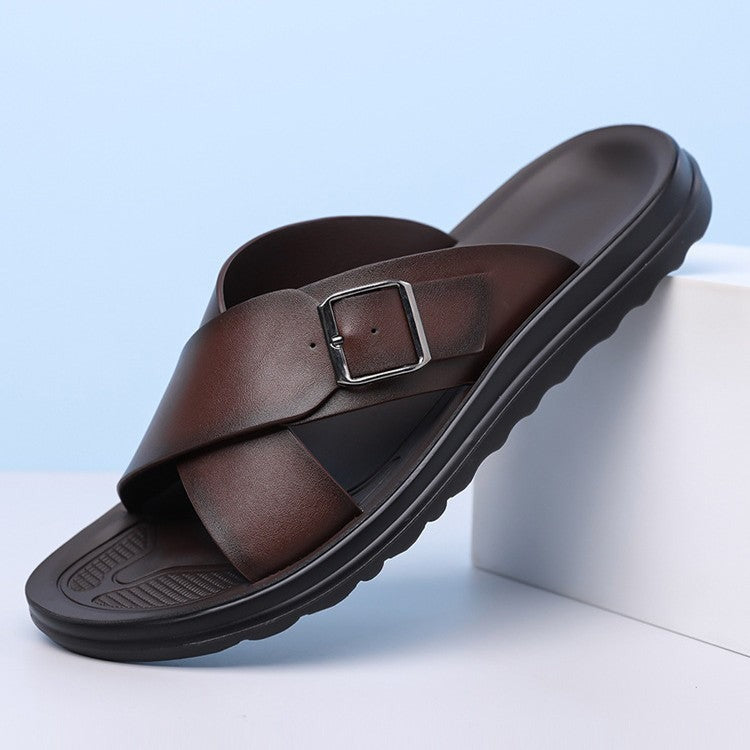 Marlon slide sandals - Brown