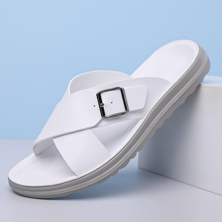 Marlon slide sandals - White
