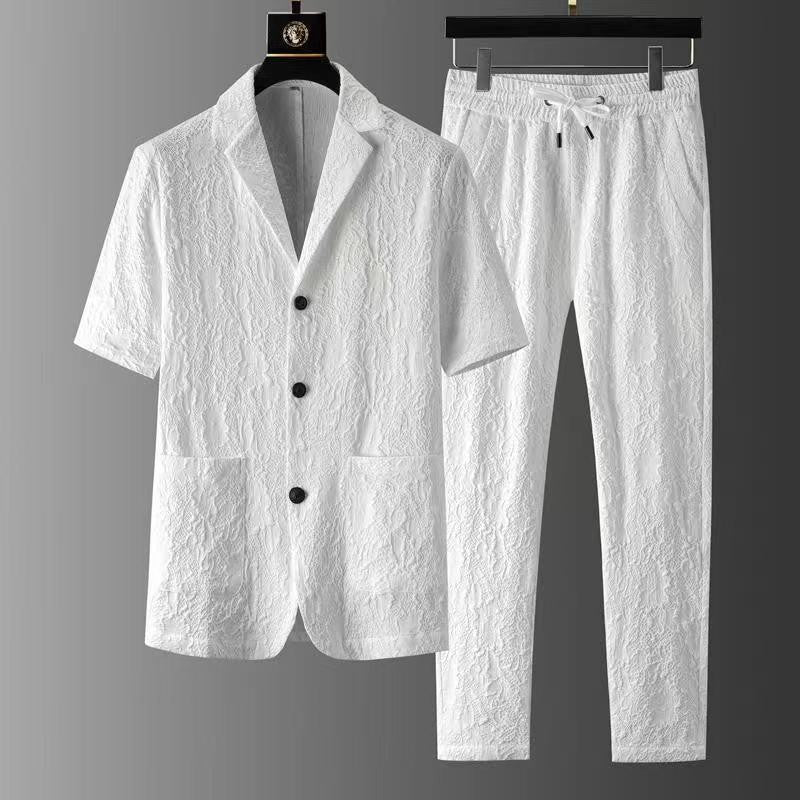 Marlon matching linen set - White