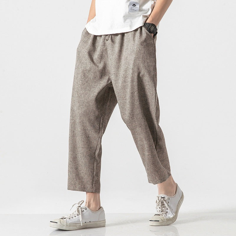 Mason linen wide leg pants - Khaki side view