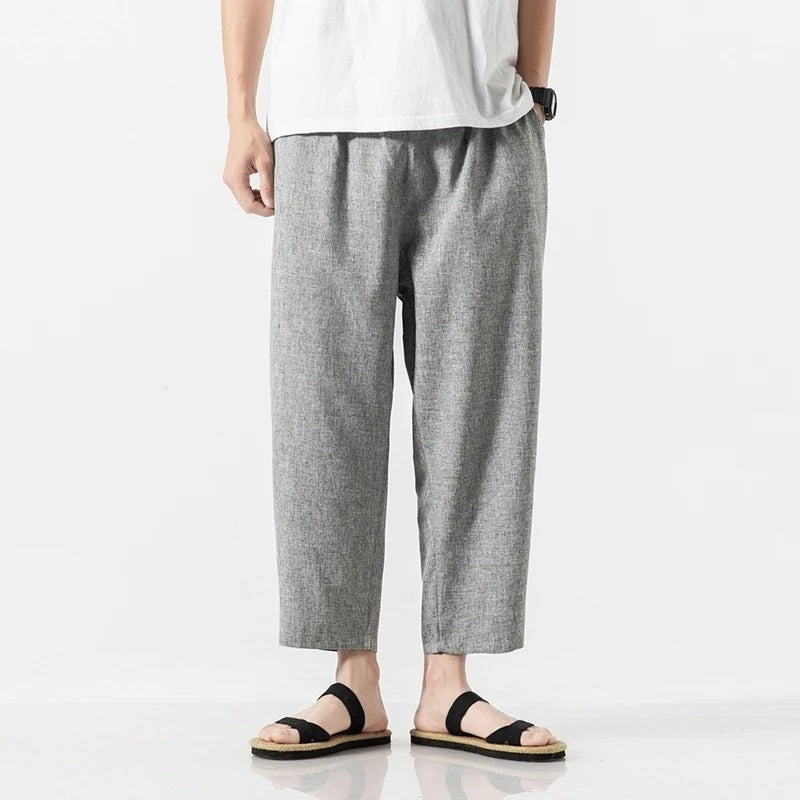 Mason linen wide leg pants - Light Gray