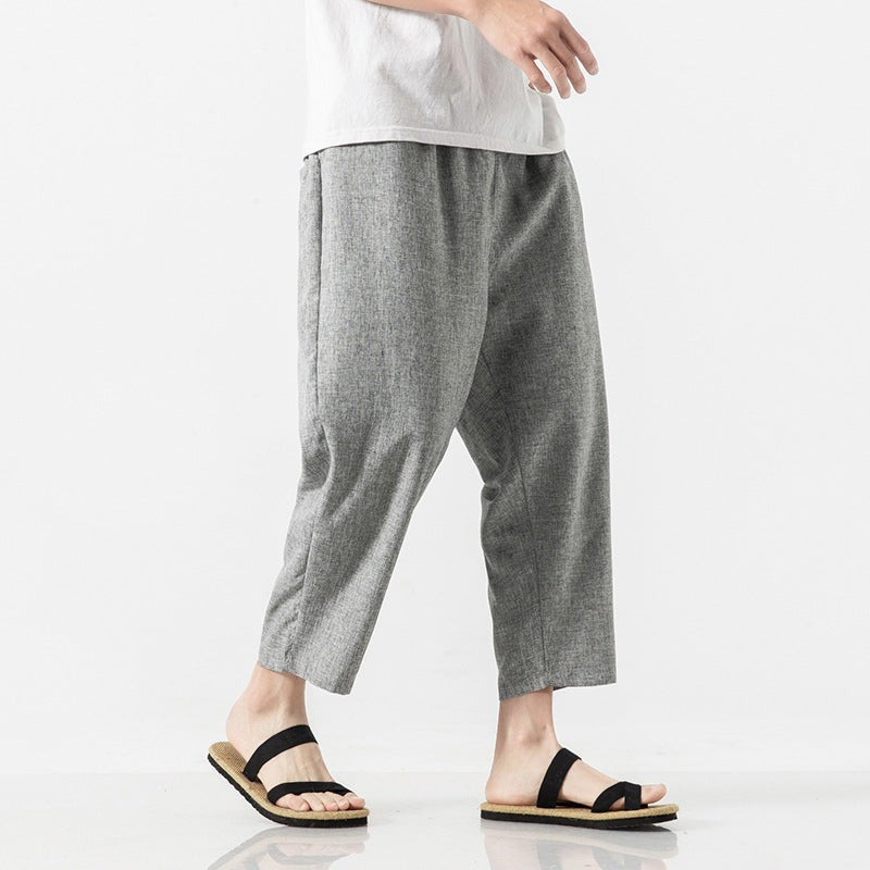 Mason linen wide leg pants - Light Gray side view