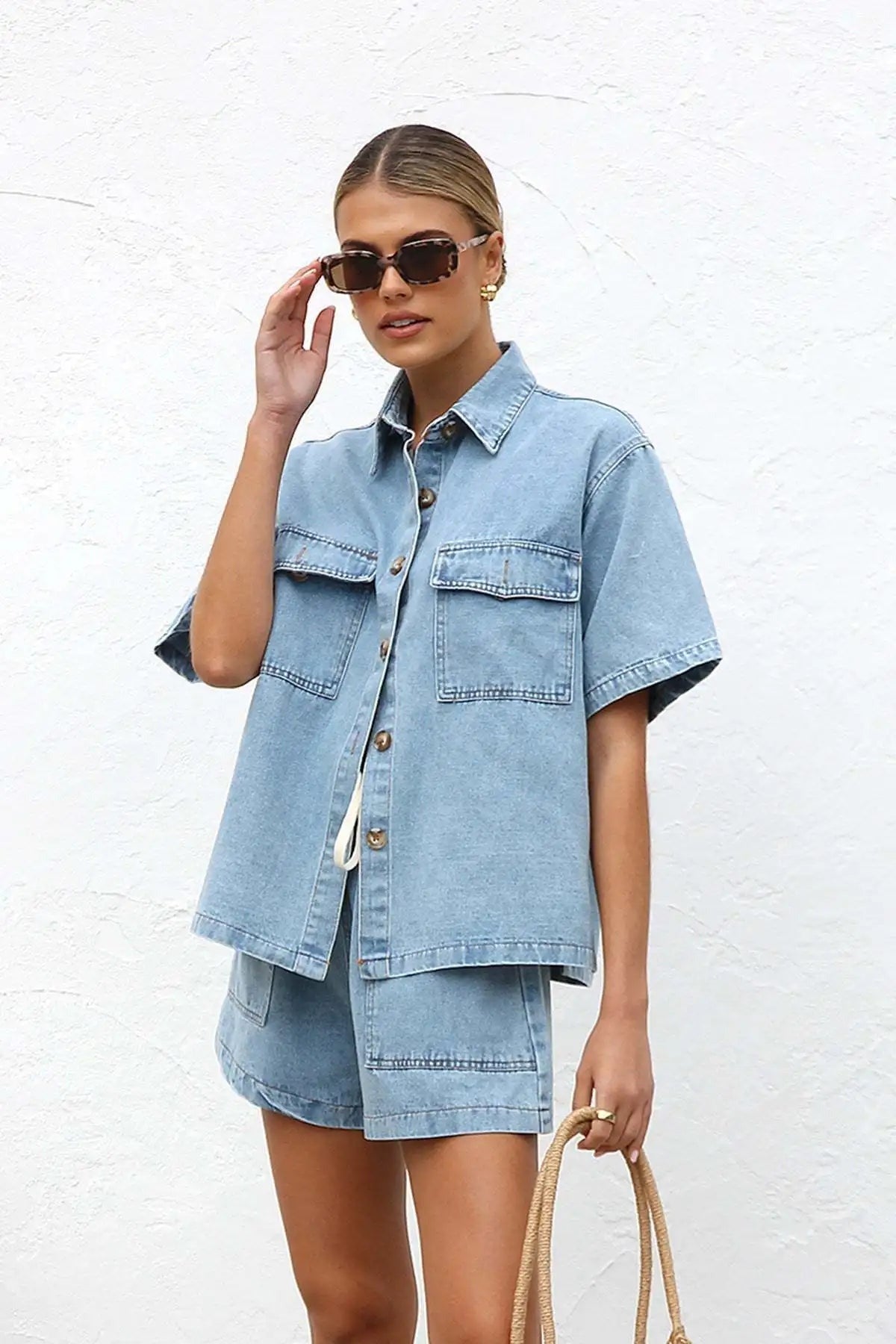 Mia denim set - Light Blue