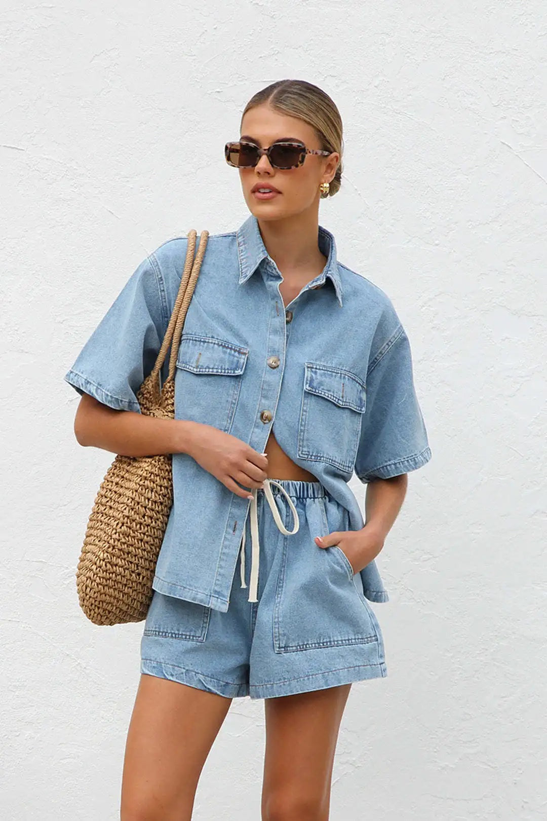 Mia denim set - Light Blue