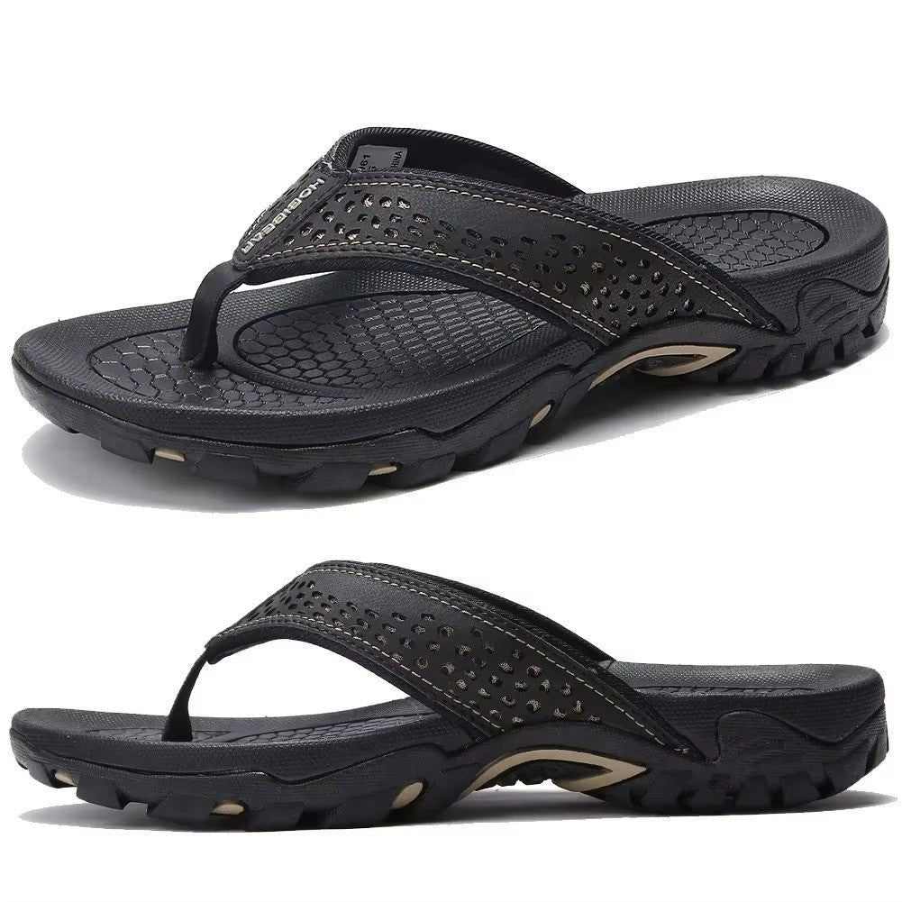Miles arch support flip flops - Black detail