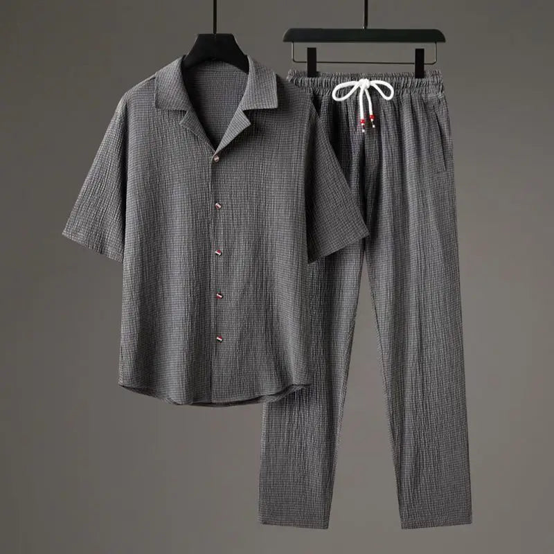 Milo Gray - Men's Linen Resort Wear Matching Set