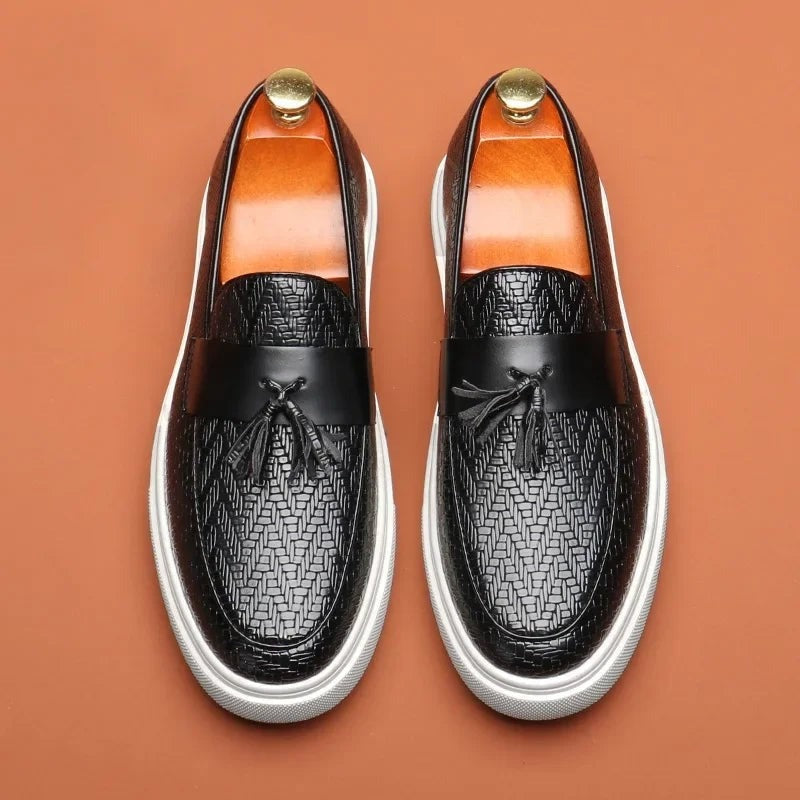 Milo woven leather loafers - Black