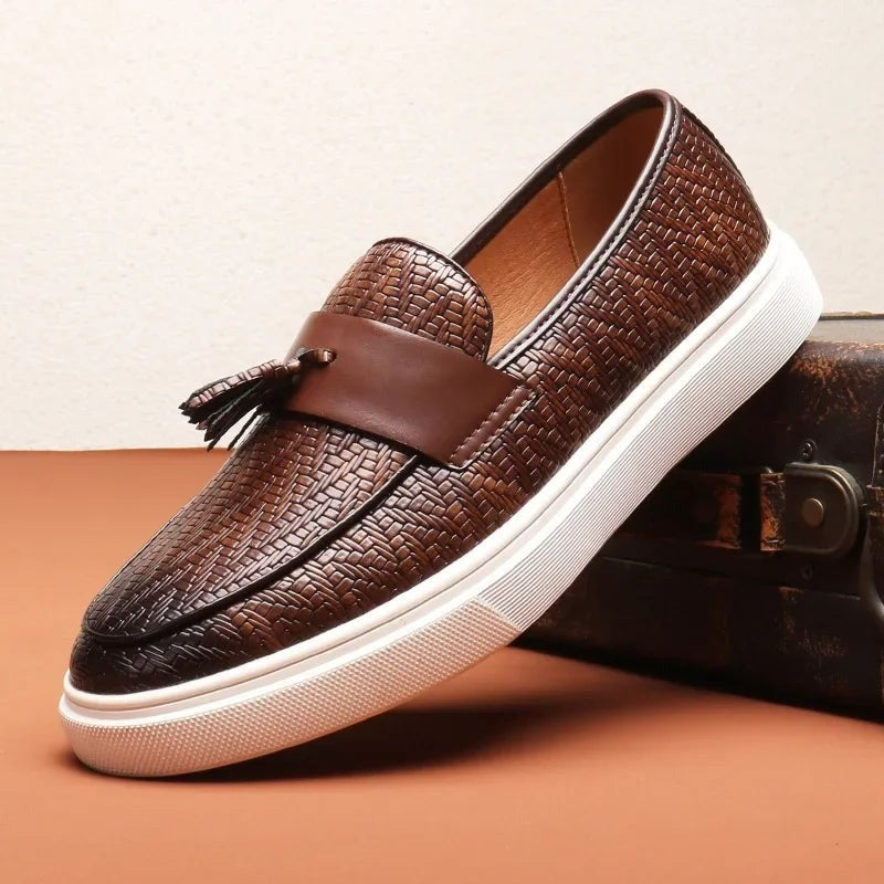 Milo woven leather loafers - Brown