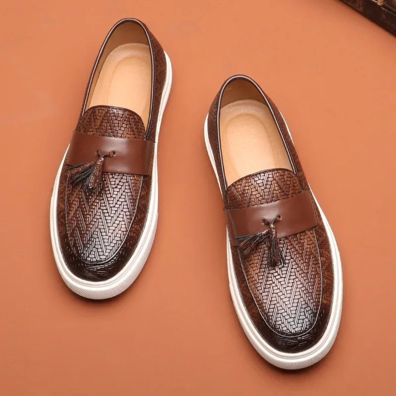 Milo woven leather loafers - Brown