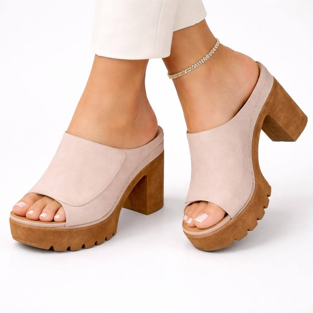 Mira platform mules - Beige