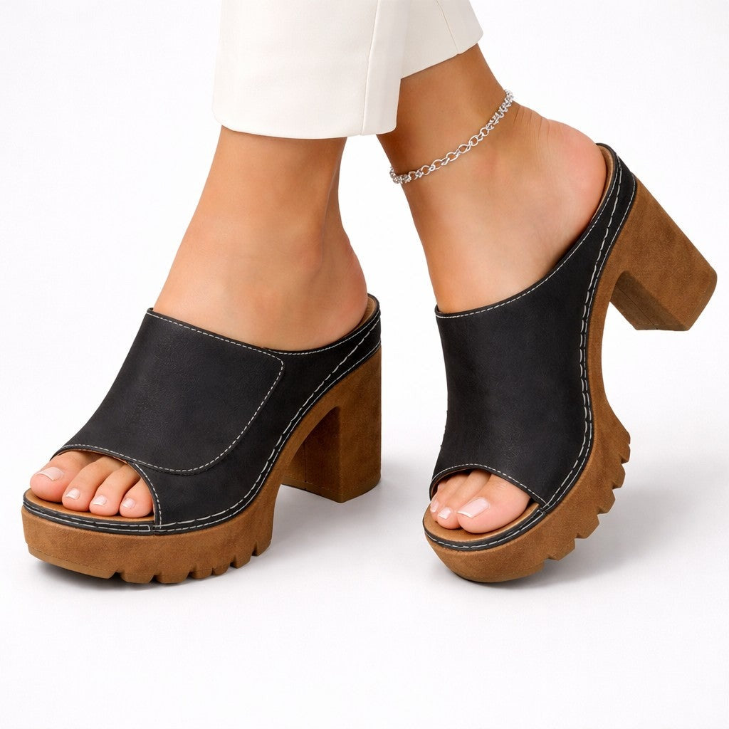 Mira platform mules - Black