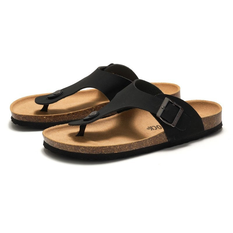 Nash cork thong sandals - Black