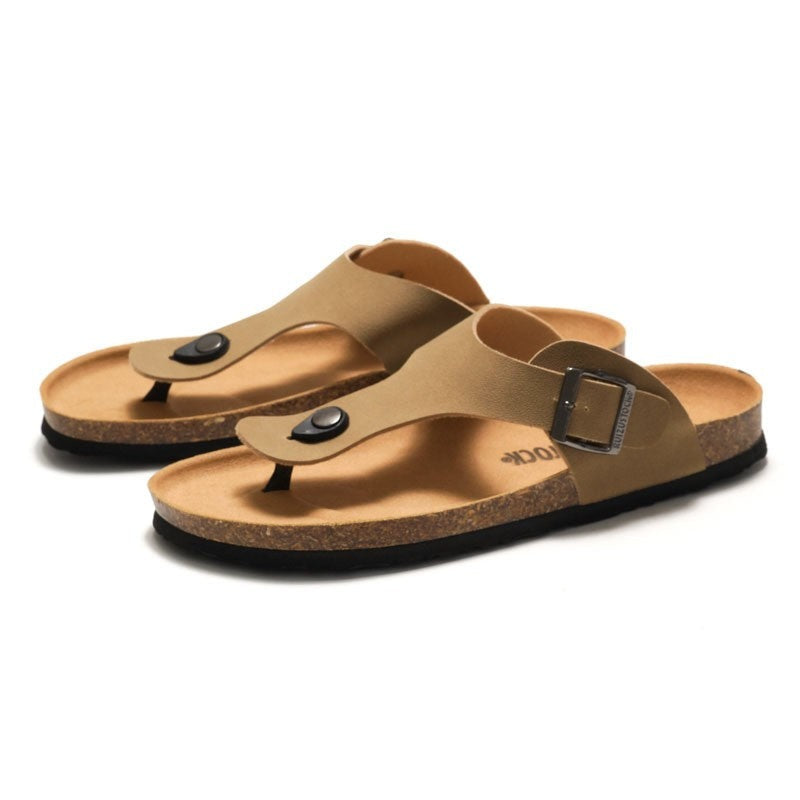 Nash cork thong sandals - Camel