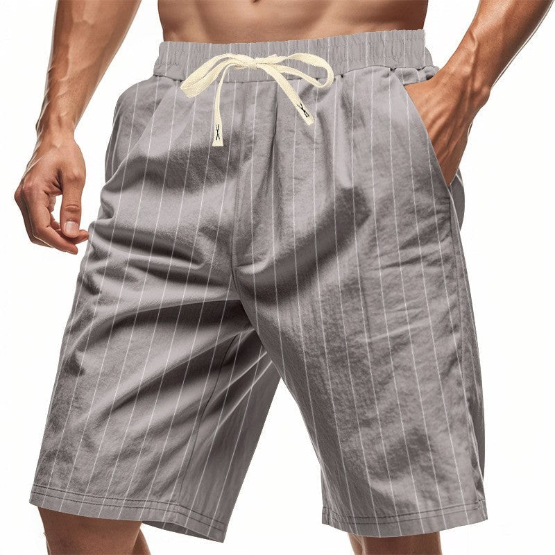 Nash striped linen drawstring shorts - Gray
