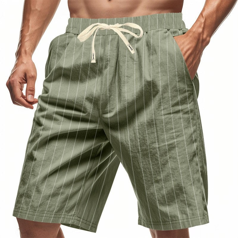 Nash striped linen drawstring shorts - Green