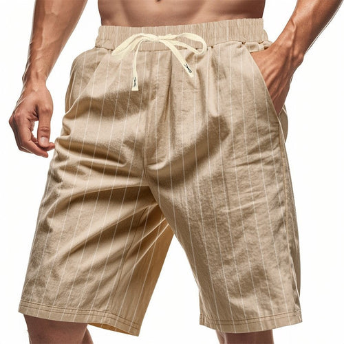 Nash striped linen drawstring shorts - Khaki