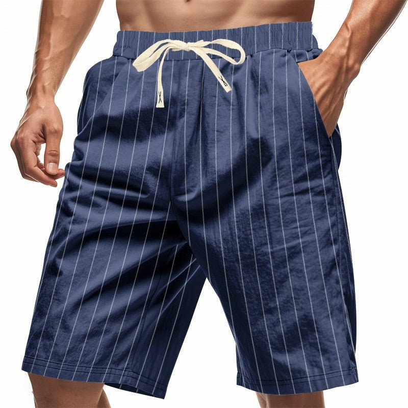 Nash striped linen drawstring shorts - Navy