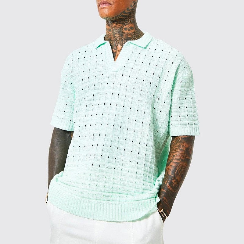 Nash crochet knit polo - Green