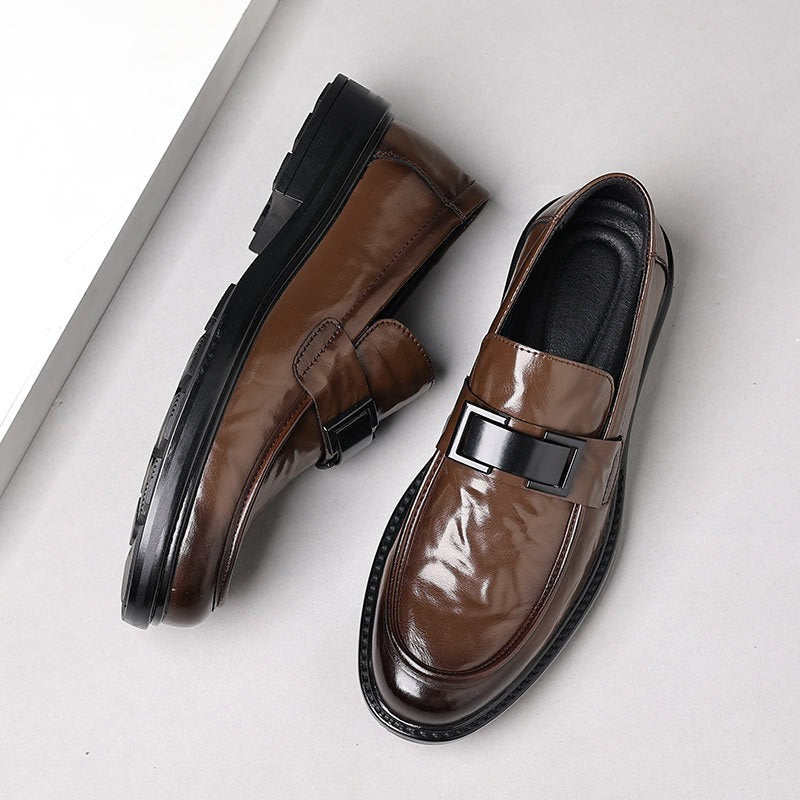 Nash slip on dress shoes - Brown angle view