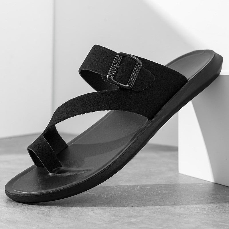 Noah leather thong sandals - Black