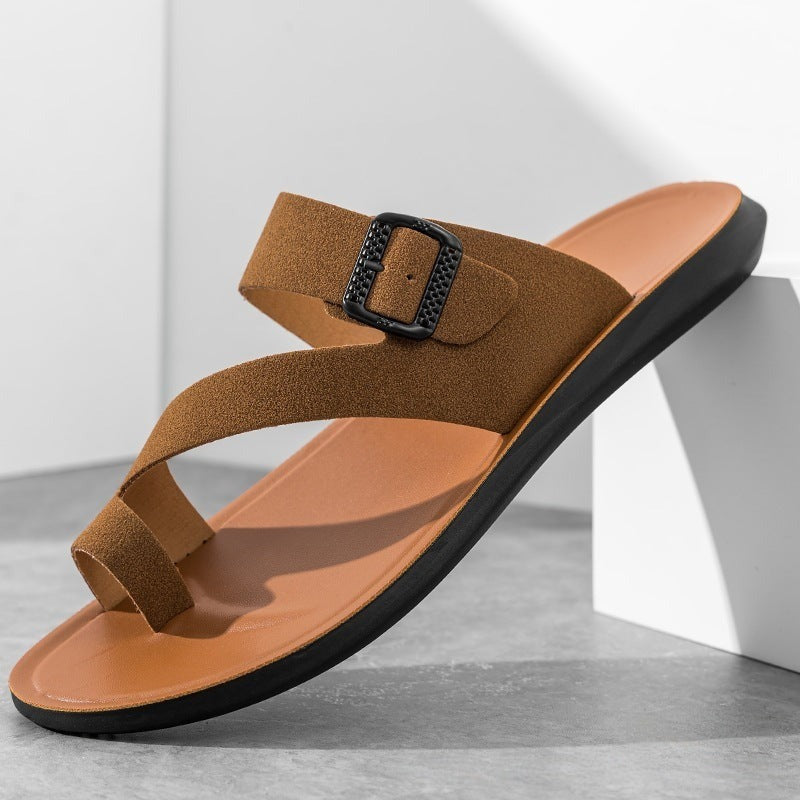 Noah leather thong sandals - Dark Brown