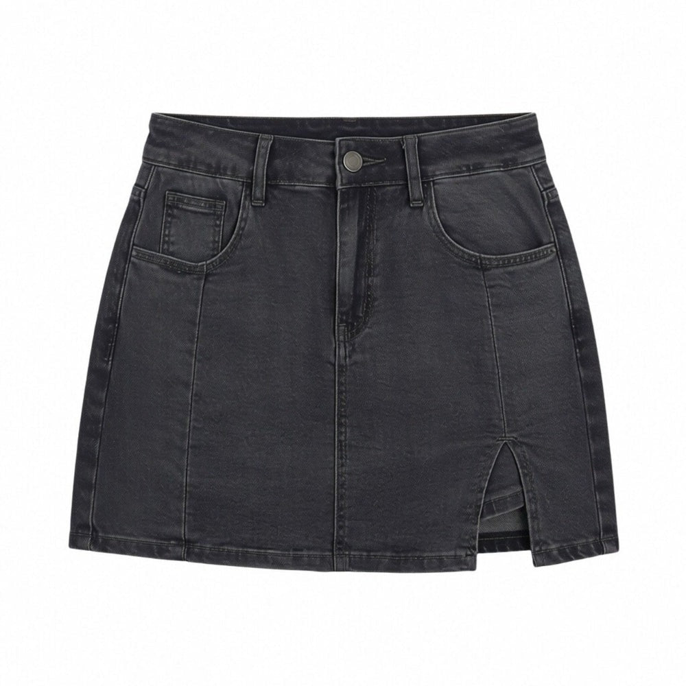 Piper denim skort - Gray flat