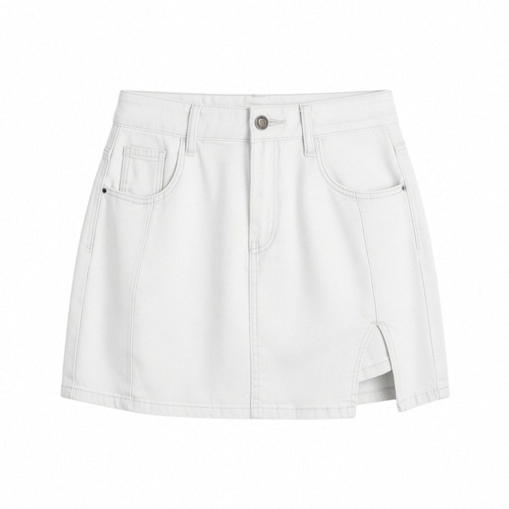 Piper denim skort - White flat