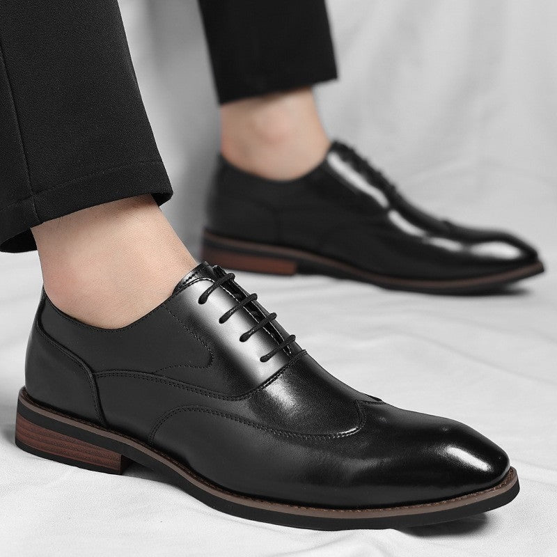 Porter derby dress shoes - Black worn view