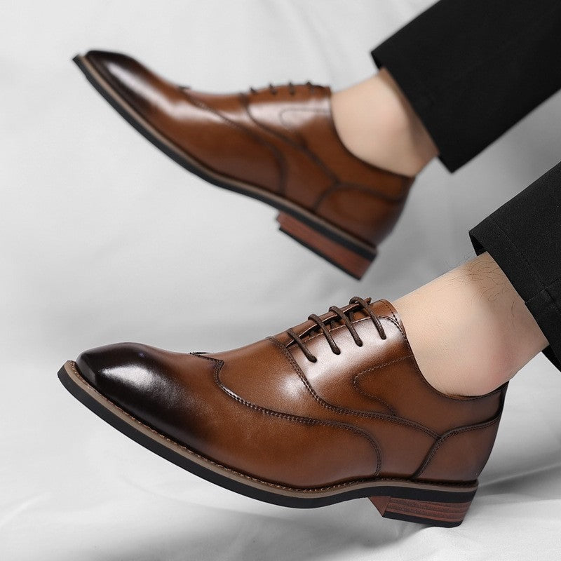 Porter derby dress shoes - Dark Brown worn view