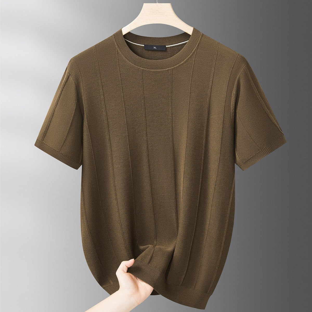 Porter knit t shirt - Brown