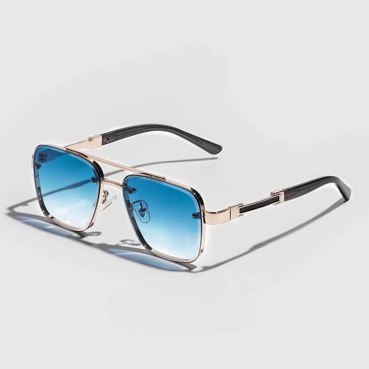 Reeve square sunglasses - Gold/Blue