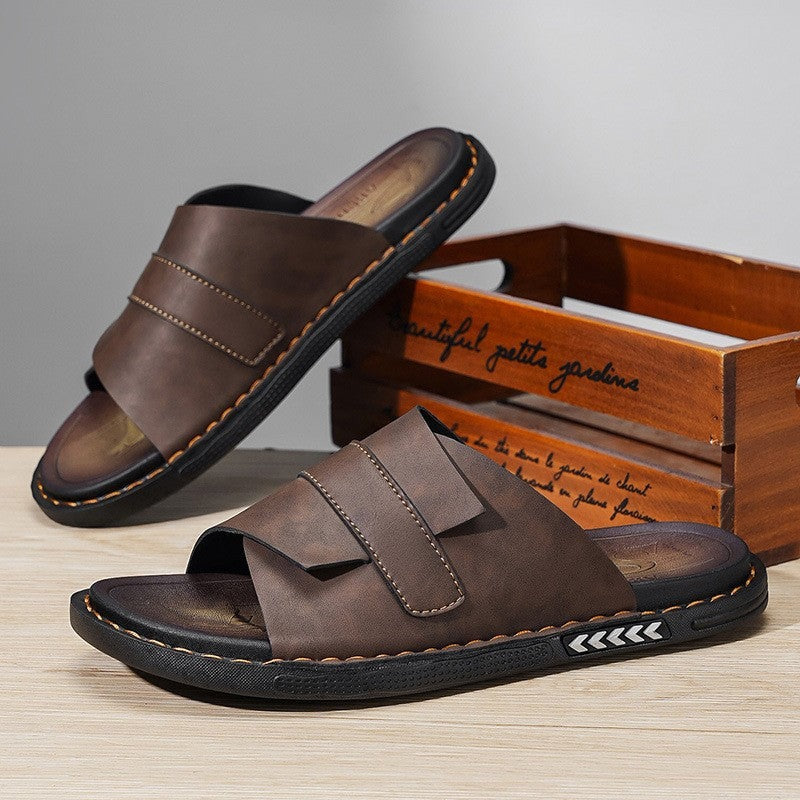 Reeve leather mule sandals - Brown