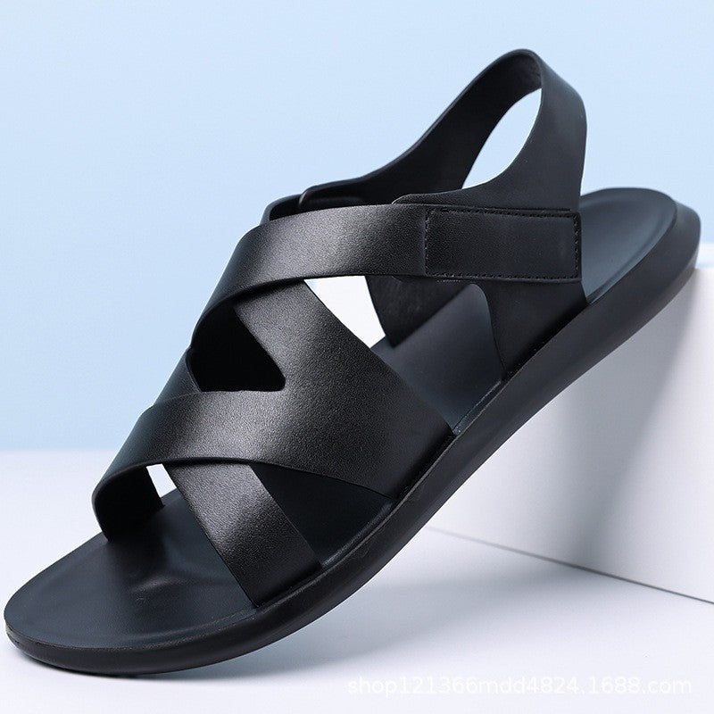 Reeve leather sandals - Black