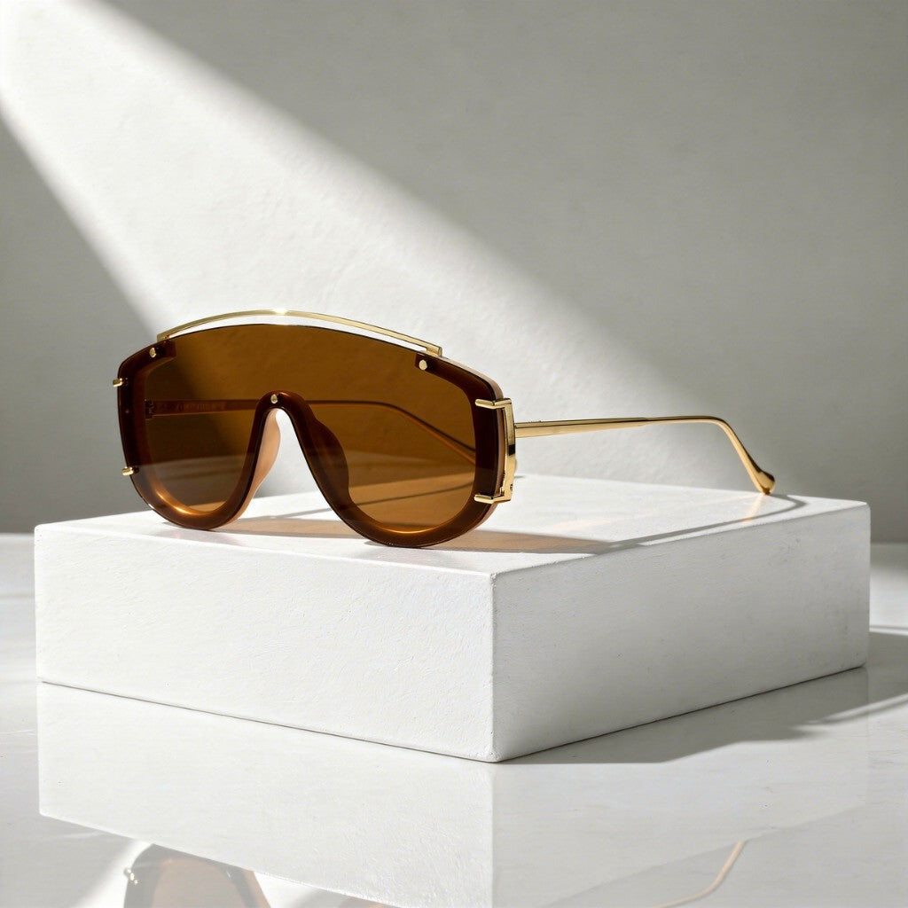 Reeve oversized shield sunglasses - Brown
